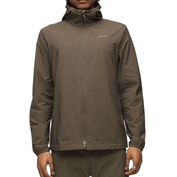 Prana Stretch Zion AT Jacket Men M Slate Green Performance Woven Full Zip Hooded - Picture 1 of 10